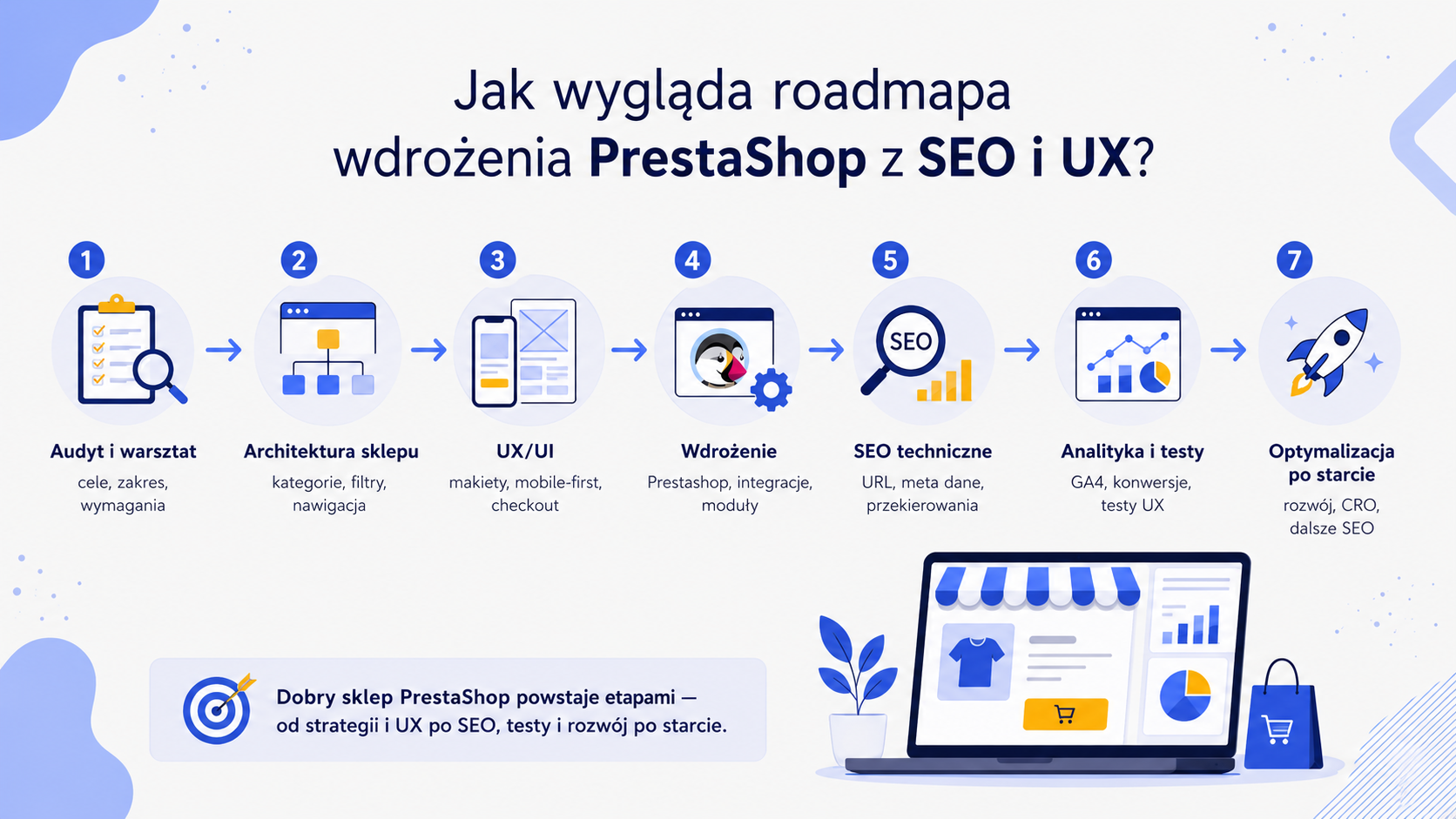 Co wpływa na koszt sklepu PrestaShop przygotowanego pod SEO i UX. 